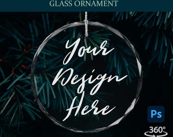 Glass Ornament Mockup Video | Crystal Round Ornament Mockup | Ornament Mockup PSD |  Christmas Ornament | Rotating Engraved Ornament