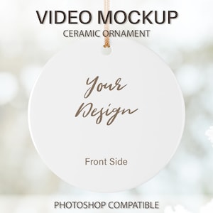 Ceramic Ornament Video Mockup, Rotating Circle Ornament, PSD file for Adobe Photoshop