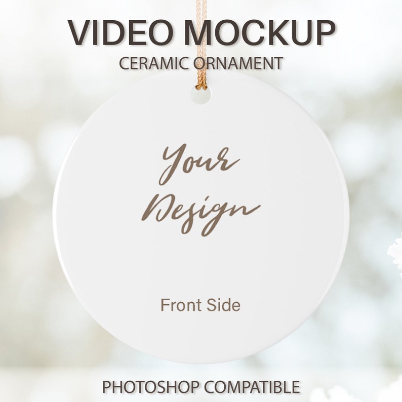 Mockup video di ornamento in ceramica, ornamento circolare rotante, file PSD per Adobe Photoshop immagine 1