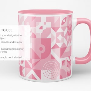 mug video mockup, mug mockup, 11oz mug mockup, White Ceramic Mug with Color Inside mockup