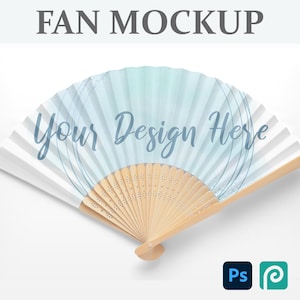 Paper Fan Mockup | Bamboo Fan Mockup | Photoshop Mockup | DIY Sublimation Template | PSD Mockup