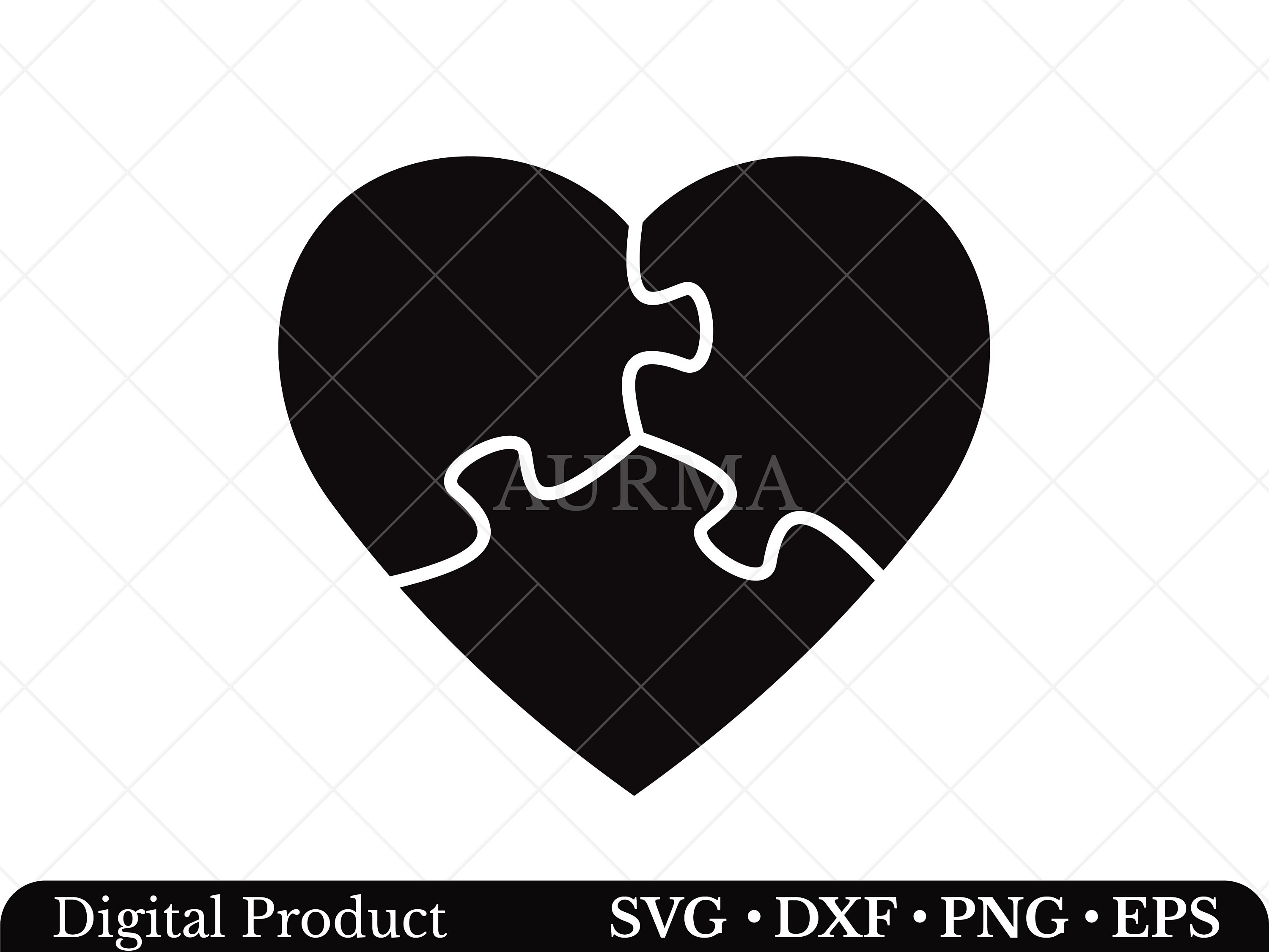 Puzzle Svg Heart Puzzle Puzzle Heart Svg Heart Clipart - Etsy