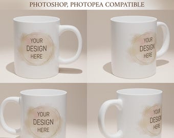 Tasse Mockup Bundle | | 11 Unzen Tasse Mock-Up | PSD mit Smart Objekt Weiße Tasse |  Psd mit Smartobjekt | Keramiktasse Mockup |