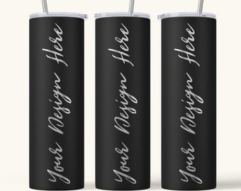 20oz Tumbler Mockup | Engraved Tumbler Mockup | Tumbler with engraving Mockup | Three Tumblers Mockup | Travel Mug Mockup