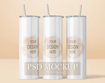 20oz Skinny Tumbler Mockup, Photoshop Mockup, 20oz Tumbler Mockup, Sublimation Tumbler Mockup, PSD file, Instant Download, Tumbler Mock Up