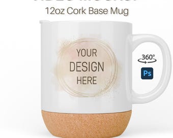 Cork Base Mug Video Mockup | Photoshop Mug Mockup | 12oz Mug Mockup | Spinning Mug Mockup | Rotating Mug | Mug Animated Mockup