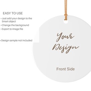 wedding ornament mockup, circle ceramic ornament mockup, printify ornament mockup