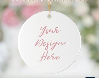 Ceramic Ornament Mockup, Circle Ornament Mockup, Ornament Mockup PSD, Wedding Ornament Mockup, PSD file, Couples ornament, White Ceramic