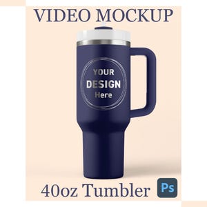 40 oz Engraved Tumbler Video Mockup, 40oz Rotating Tumbler, PSD file for Adobe Photoshop