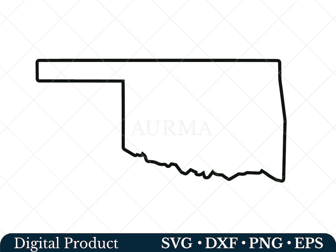 Oklahoma State Svg Oklahoma Png Outline Oklahoma Map Etsy