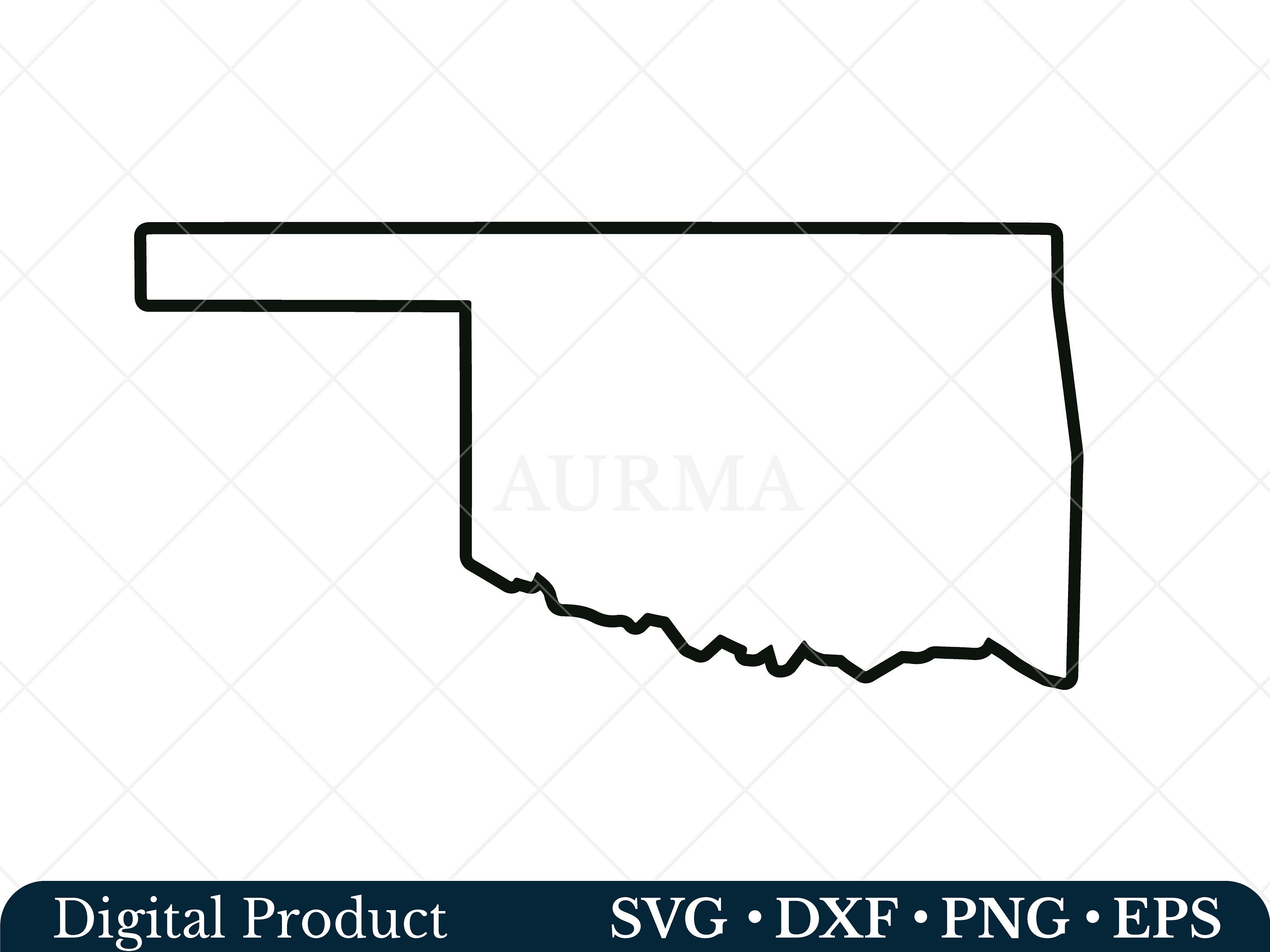 Oklahoma State Svg Oklahoma Png Outline Oklahoma Map Etsy