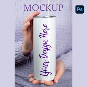 20oz Skinny Tumbler Mockup | Photoshop Tumbler Mockup |  Sublimation Tumbler Mockup | PSD file