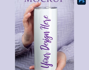 20oz Skinny Tumbler Mockup | Photoshop Tumbler Mockup |  Sublimation Tumbler Mockup | PSD file