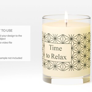 11oz Candle Video Mockup, Rotating Glass Candle, 11oz Printify Candle Mockup
