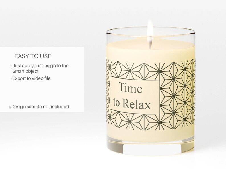 11oz Candle Video Mockup, Rotating Glass Candle, 11oz Printify Candle Mockup