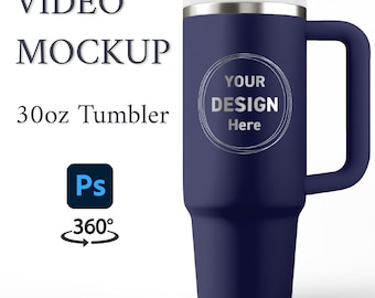 Engraved Tumbler Mockup | 30oz Tumbler Mockup Video | Photoshop Mockup | Tumbler with engraving Mockup | Spinning Tumbler Mockup