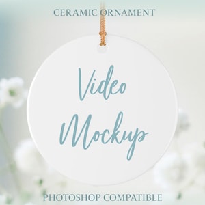 Ornament Mockup Video, Round Ornament Mockup, Ornament Mockup PSD, Ceramic Ornament Mockup, PSD file, Rotating Circle Ornament