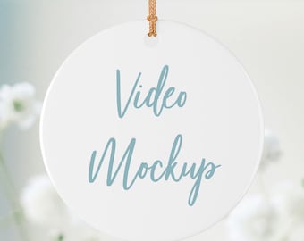 Ornament Mockup Video, Round Ornament Mockup, Ornament Mockup PSD, Ceramic Ornament Mockup, PSD file, Rotating Circle Ornament