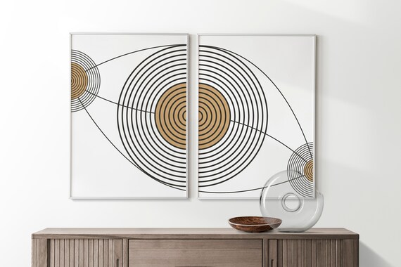 Mid Century Modern Wall Art. Set of 2 Prints. Abstract Wall - Etsy