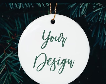 Christmas Ornament Video | Circle Ornament Video | Snowfall Background | Video For Mockup |  Snow Falling on the Christmas Tree Background