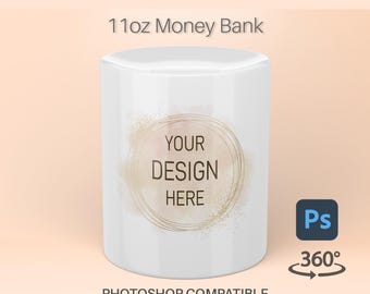Ceramic Money Bank Mockup | Photoshop Money Box Mock up | Video Mock-up | Rotating Money Bank | Spinning Money Bank