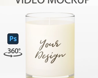 Candle Mockup | Candle Video Mockup | Photoshop Candle Mockup  | 11oz Candle Mock Up | Spinning Candle | Rotating Candle | Full Glass Candle
