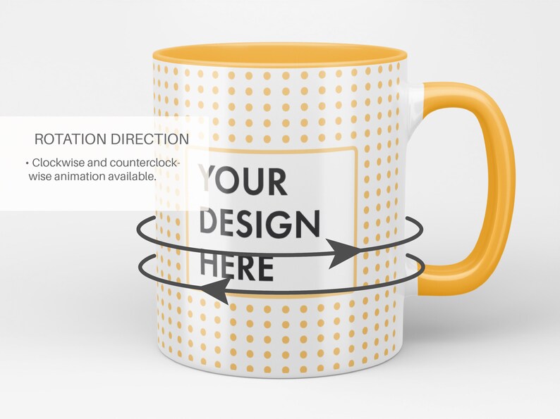 mug video mockup, mug mockup, 11oz mug mockup, White Ceramic Mug with Color Inside mockup