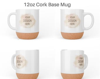 Cork Base Mug Mockup | Photoshop Mug Mockup | 12oz Mug Mockup |  Sublimation Mug | Photopea Mockup
