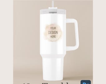 40 oz Generic Tumbler Mockup Video, PSD File for Photoshop, Rotating Tumbler Animation