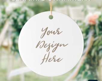 Ceramic Ornament Mockup, Circle Ornament Mockup, Ornament Mockup PSD, Wedding Ornament Mockup, PSD file, Couples ornament, White Ceramic