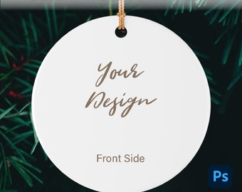 Christmas Ornament Mockup Video, Circle Ornament Mockup, Ornament Mockup PSD, Ceramic Ornament Mockup, PSD file, Rotating Circle Ornament
