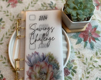 Vellum Succulent Savings Challenge Binder