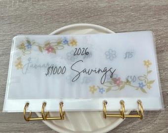 2026 Floral Savings Challenge Binder | A6 Budget Binder with Envelopes
