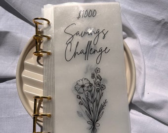 Flower Vellum Savings Binder: A6 Cash Envelope Challenge
