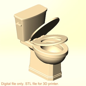 Close-coupled WC with opening seat - DaRinda Collection [Miniature dollhouse STL]