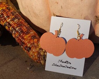Pumpkin Faux Leather Earring