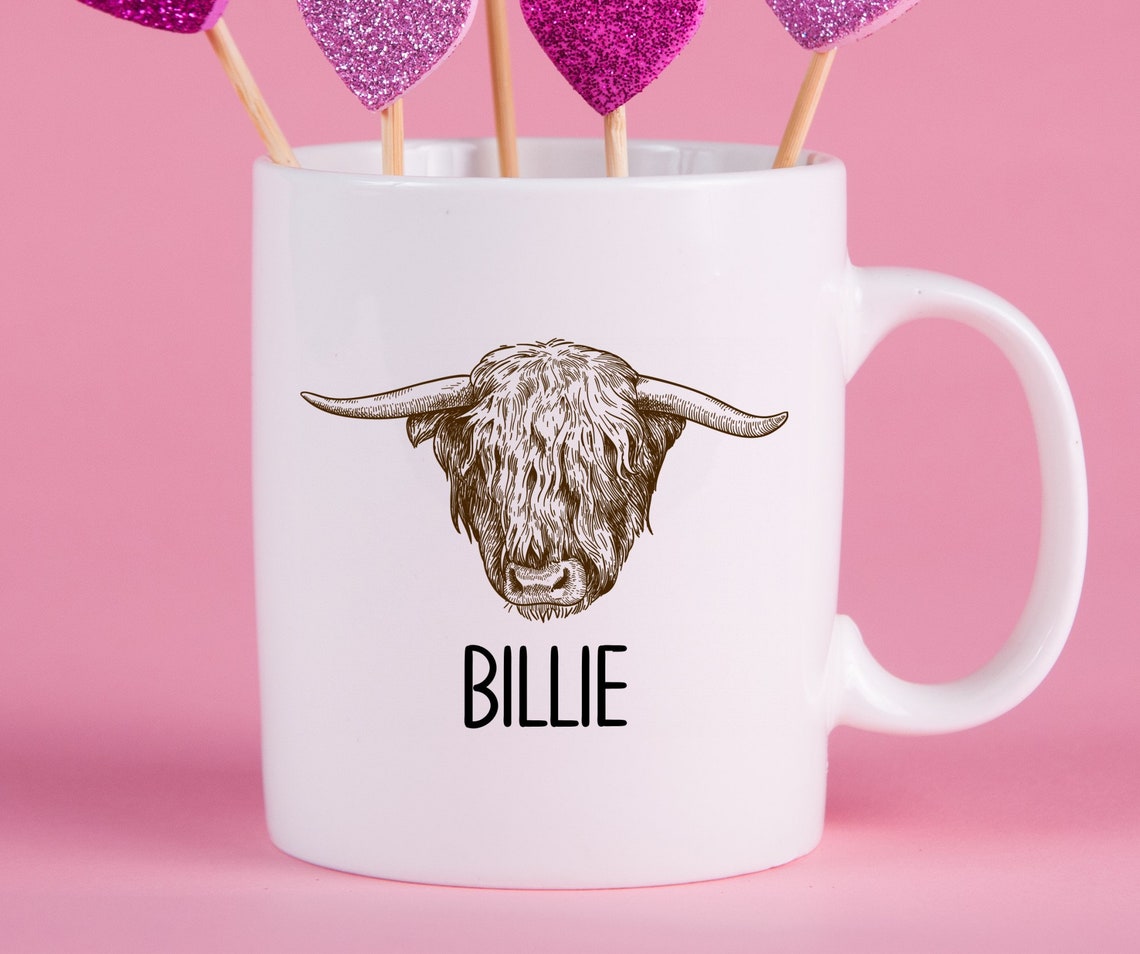 Personalized Highland Cattle Mug, Highland Cattle Gift Ideas, Highland