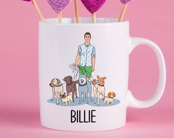 Personalized Dog Walker Mug, Dog Walker Gift, Best Dog Walker Mug, Gift Ideas for Dog Walker, Dog Walker Present Custom Dog Walker Cup CG893