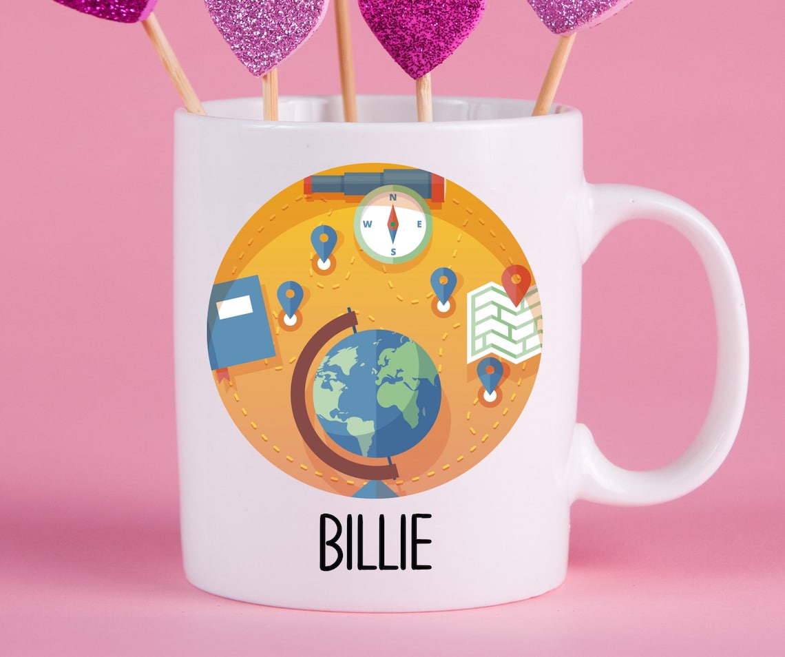 Personalized Geography Mug Geography Gift Ideas Geography Etsy