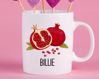 Personalized Pomegranate Mug, Pomegranate Gift Ideas, Pomegranate Cup, Gifts for Pomegranate Lovers, Pomegranate Present Ideas CG418