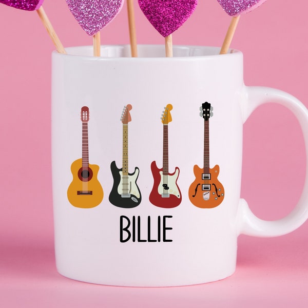 Personalized Guitar Mug, Guitar Gift Ideas, Guitar Cup, Gifts for Guitar Lovers, Guitar Present Ideas CG183