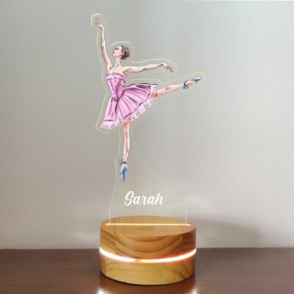 Personalisiertes Ballerina Nachtlicht, Ballerina Geschenk, Geschenk für Balletttänzerin, Ballett Geschenkideen, Ballettliebhaber Geschenk NL2