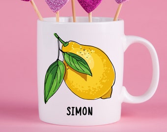 Lemon Mug, Lemon Gift, Lemon Coffee Cup, Lemon Themed Gifts, Lemon Gift Ideas, Lemon Lover Mugs, Fruit Mug CG20