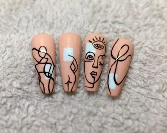 Abstract Press On Nails