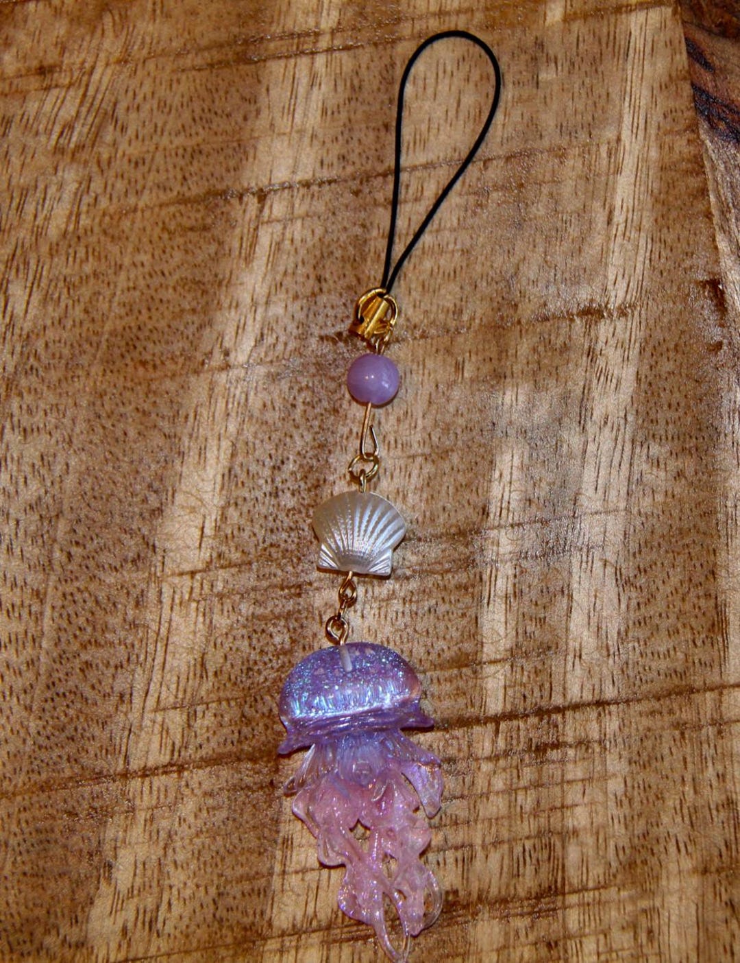 Jellyfish Keychain With Seashell Accent - Etsy