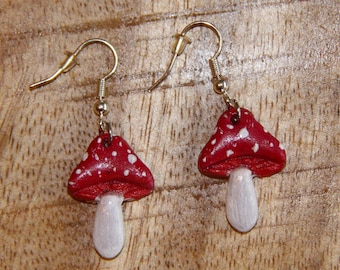 mushroom earrings