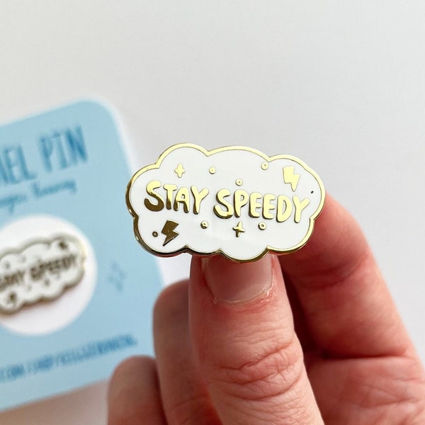 Stay Speedy Pin, Runner Pins, XC Runner Gift, Run, Athlete Pin, Marathon Gift, Gifts For Runners, Gifts For Her, Track Runner Gift