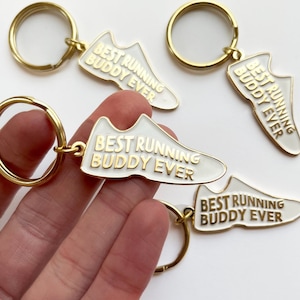 Bester Running Buddy Emaille Schlüsselanhänger, Running Buddy, Läufergeschenke, Geschenke für Läufer, Läuferfreund Geschenk, Geschenke für Sie, Läufer Schlüsselanhänger