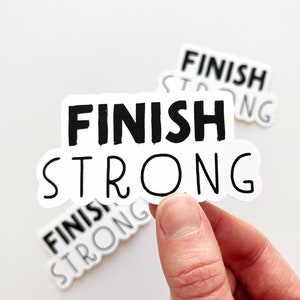 Finish Strong Sticker, Track and Field Sticker, Track Stickers, Runner Sticker, Running Sticker, Gift For Runners, Track Runner, Run Sticker
