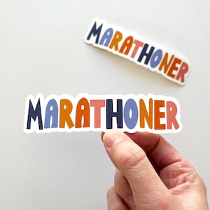 Marathoner Sticker, Marathon Sticker, Half Marathon Sticker, Marathon Gift, Runner Stickers, Long Distance Runner, Distance Runner Sticker